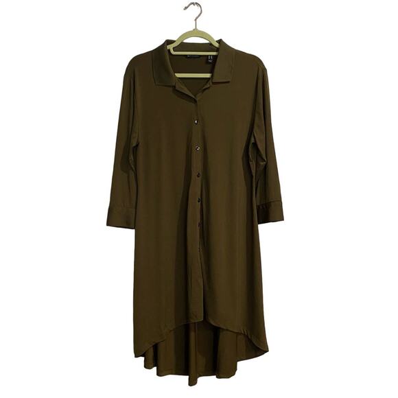 H by Halston Olive Green Oversized Tunic Sz MP - Picture 1 of 11